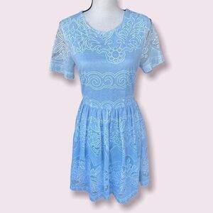 Aina Be Blue‎ Lace Open Back Dress